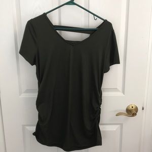 Dark olive green maternity top